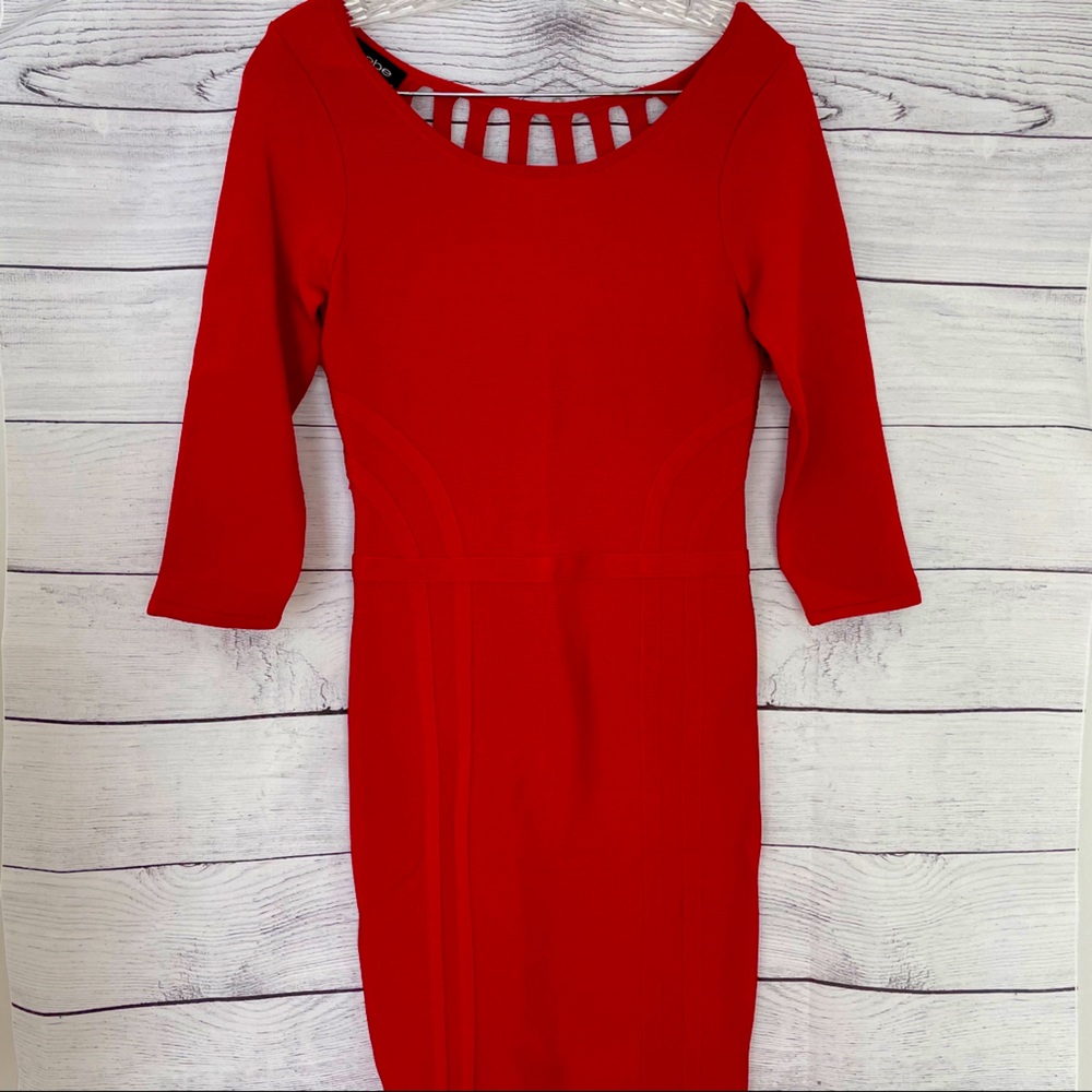 Red Bodycon Dress with Open Back